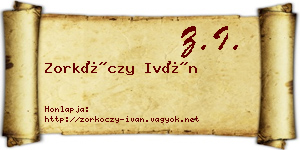 Zorkóczy Iván névjegykártya
