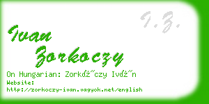 ivan zorkoczy business card